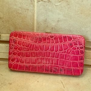 Pink wallet clutch